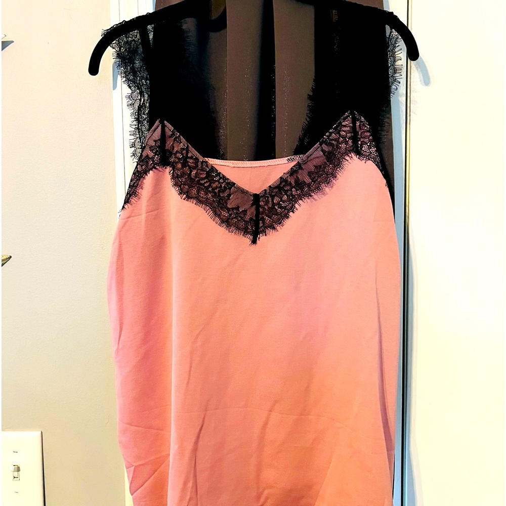Pink Blouse with Lace Detail